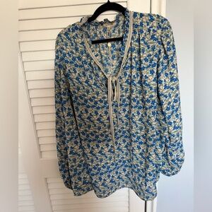 Max Studio Blue and White Floral Blouse